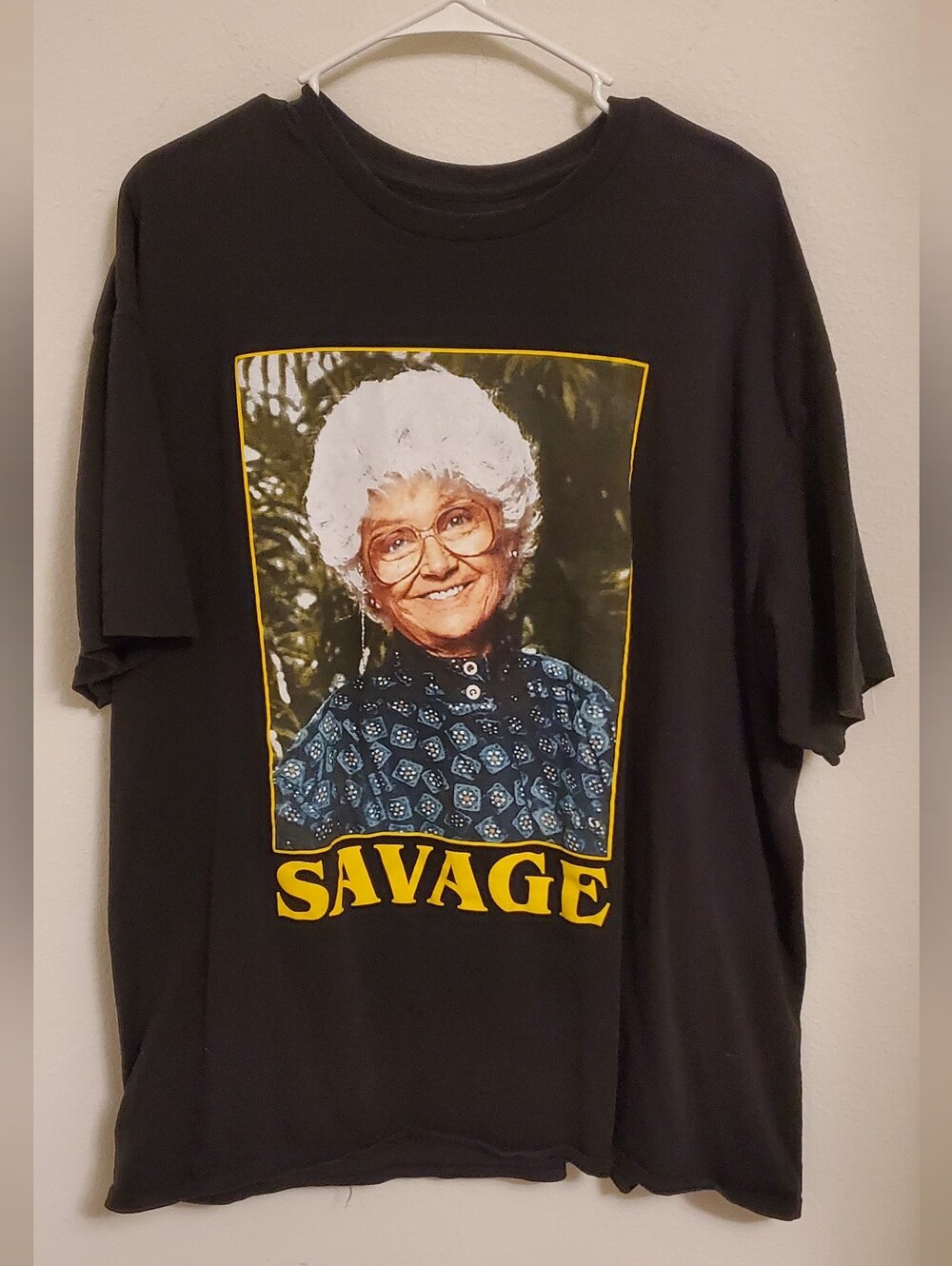 The Golden Girls Estelle Getty Savage Graphic Black T-Shirt Size 2XL